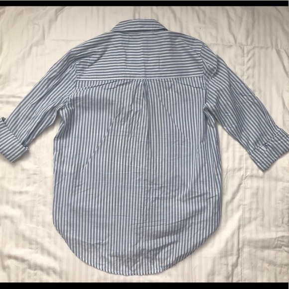 SOLD Bluenotes White/Blue Striped Button up Top - Picture 2 of 4